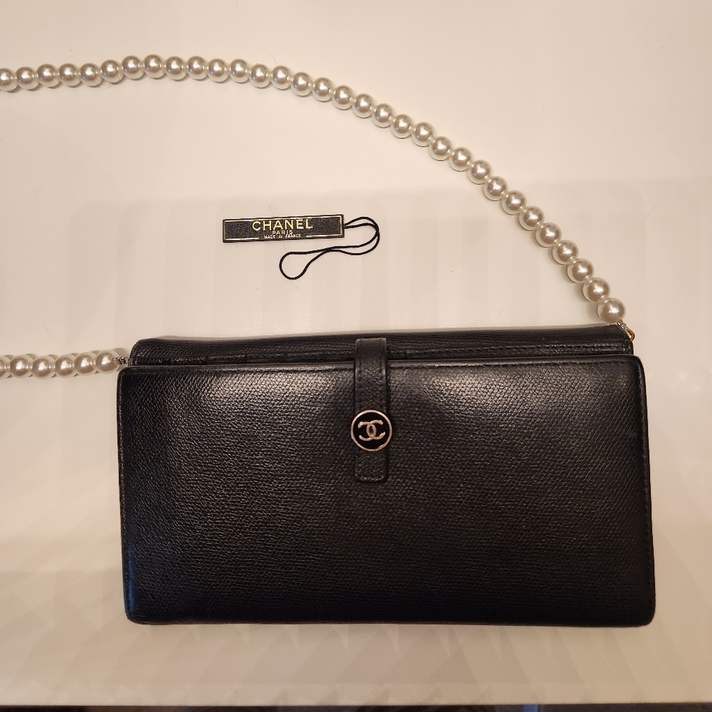 ‼️SOLD‼️. CHANEL Sevruga Leather French Purse / WOC - Picture 4 of 16